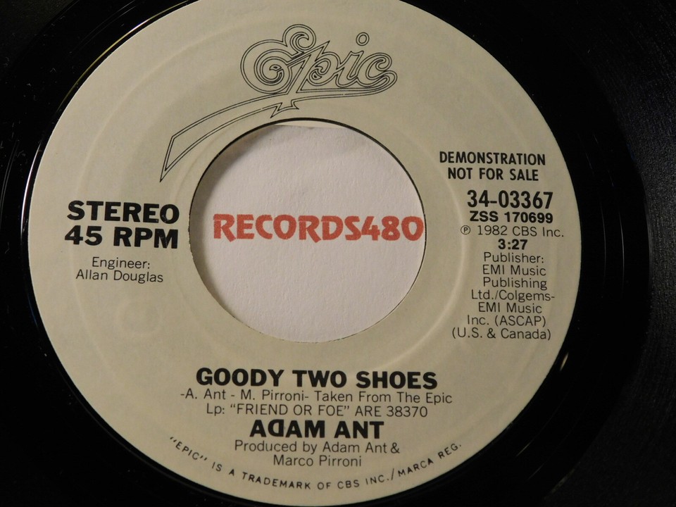 Adam Ant Promo 45 Epic 03367 Goody Two Shoes 1982 | eBay