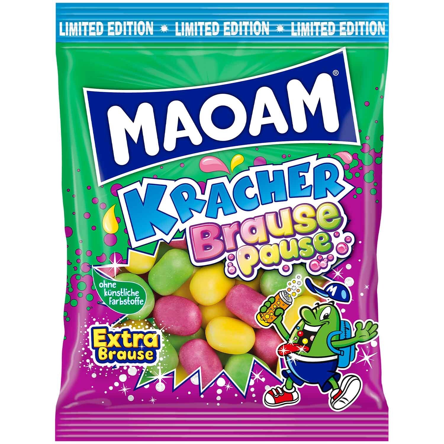 Фруктовые конфеты MAOAM KRACHER Brause Pause с шипучей начинкой, 200 г - БЕСПЛАТНАЯ ДОСТАВКА