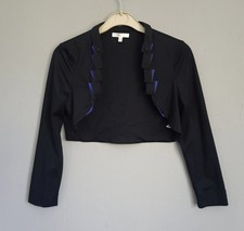 Paule Ka Stretch Jersey Bolero Jacket Size Medium Black