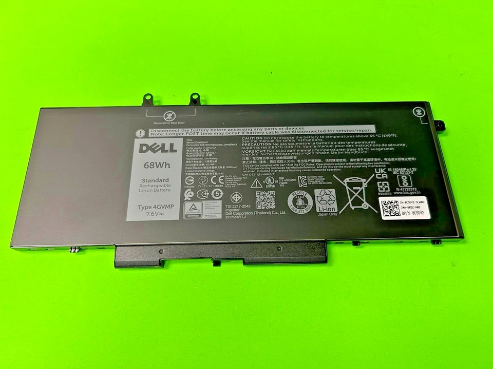 Bateria 4GVMP OEM DELL LATITUDE 5510 5410 68WH 7.6V 9JRYT C5GV2 HH - Imagem 2 de 4