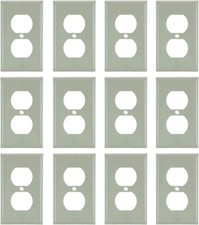 12Pack 1-Gang Duplex Receptacle Wall Plate with Metal Screws, Almond