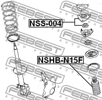NSHB-N15F FEBEST Protective Cap/Bellow, shock absorber for NISSAN
