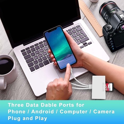 Für IPhone/iPad 5 In 1 Speicherkartenleser USB 3.0 OTG Adapter SD Kartenleser- - Bild 11 von 15