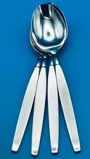 Set of 4 Oneida FROSTFIRE Oval Soup Spoons 6 3/4" Community Stainless Flatware