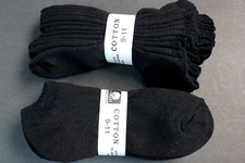 6 Pairs Men's  Women's Solid Black Sport Low Socks Cotton 9-11 Shoe 4 -9.5