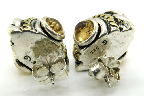 Orecchini a cupola con cavo intrecciato e argento sterling 925 bicolore firmati di design - Foto 8 di 11