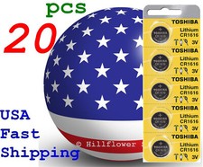 20 pcs CR1616 1616 LR1616 TOSHIBA Card 3V Lithium Coin Battery