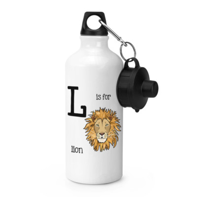 Letter L Is For Lion Sports Drinks Bottle Camping Flask Funny
