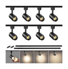 Zoomable 8 Lights LED Track Lighting Kit with 6.6FT H Type Track Lighting Rai...