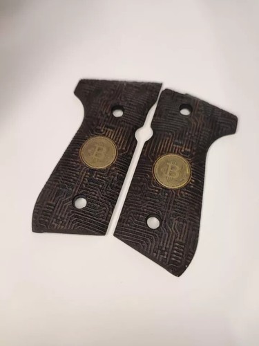 BERETTA 92 FS New Turkish Walnut Wood Grips Set BTC Them Handmade Nice Logo grip - Picture 5 of 9