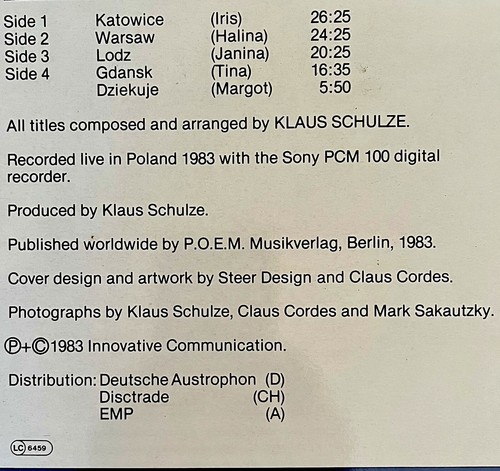 KLAUS SCHULZE ~ RAINER BLOSS | Dziekuje Poland Live ‘83 | 2 Vinyl LPs | 1983 - Picture 12 of 16