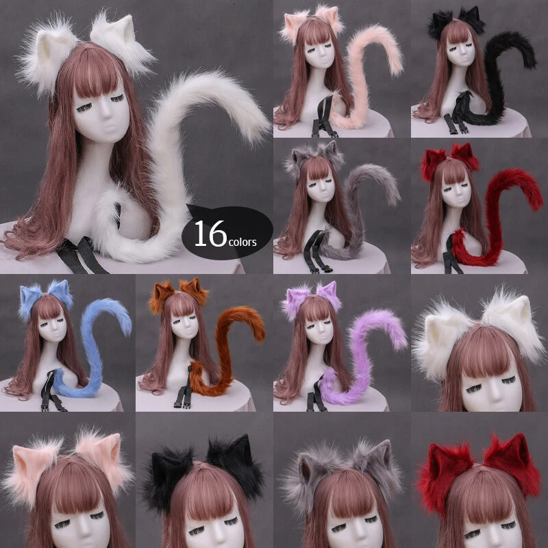 Women Girl Sexy Cosplay Furry Fox Ear Tail Kawaii Cat Lolita Anime Cosplay Props - Image 2 of 4