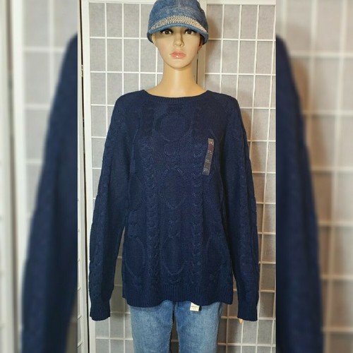 JOE FRESH SWEATER WOMEN'S NEW REGULAR FIT BLUE LONG SLEEVE SIZE XL