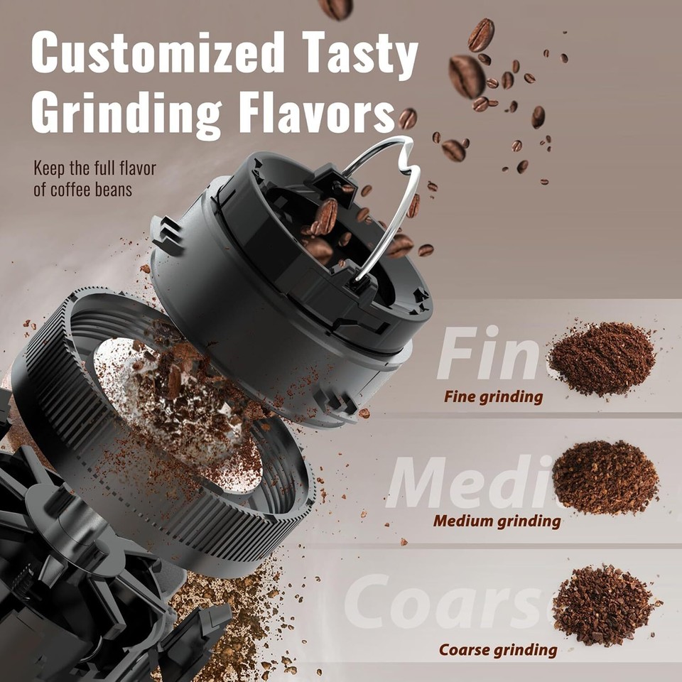 Automatic Grind and Brew Coffee Maker Builtin Burr Grinder Self