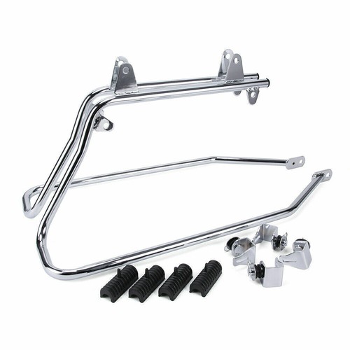 Chrome Saddlebag bag Conversion Brackets Fits For Harley Heritage Softail - Picture 8 of 9