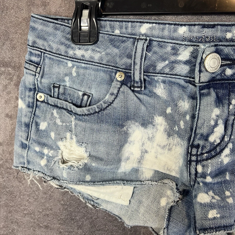 Womens London Jean Cheeky Denim Shorts Cover Up Hot Pants Stretch Size 0 (30W) - Image 2 of 4