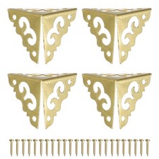 4Pcs 0.8" Brass Protective Corners for Safety (Yellow)