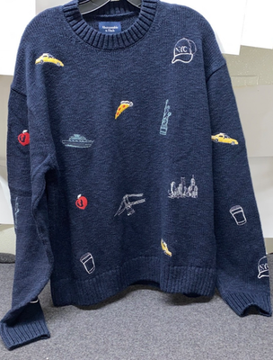 Abercrombie & Fitch Sweater New York City Navy Blue Sz M NWT sold 
