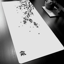 Cherry Blossom Mouse Pad Ink Art Play Mat Desk Mat Gift For Gamer