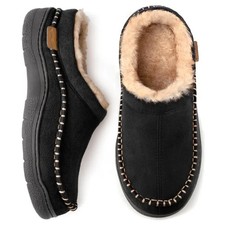 Men's Fuzzy Moccasin Slippers Soft Indoor Outdoor Fluffy House Shoes UK 6-7