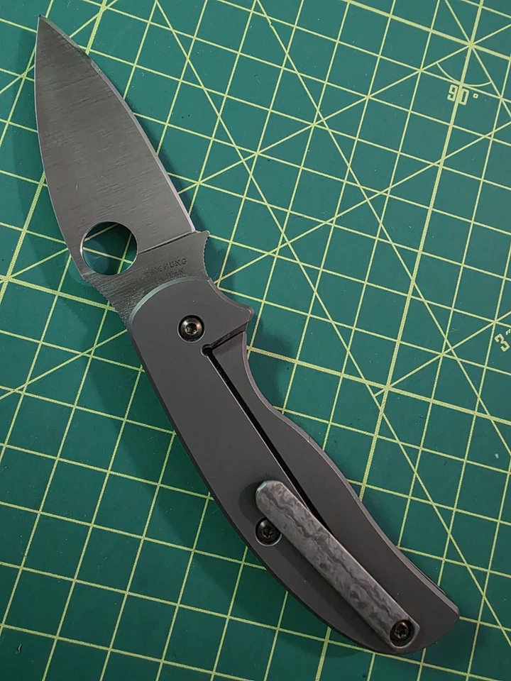 Spyderco Sage 2 Titanium Ghost Timacus Clip Bronze Hardware RARE! S30V - Image 4 of 4