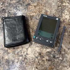Vintage 3Com PalmPilot Professional PDA Tested Works Stylus Leather Case