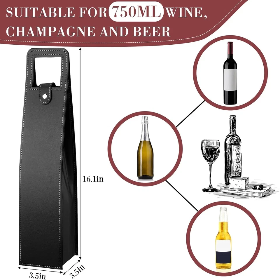 10 peças bolsa tote de vinho bolsa de vinho de couro bolsa de vinho bolsa de presente vinho única - Imagem 2 de 4