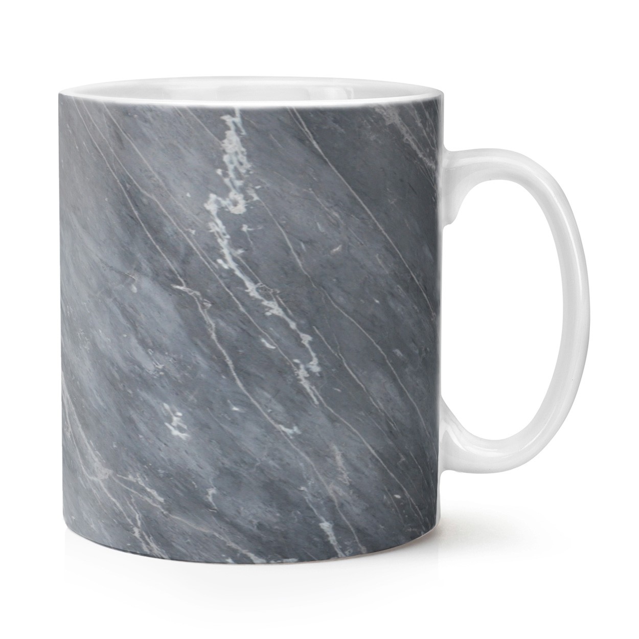 Dark Grey Veined Marble Effect 10oz Mug Cup