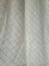 4 Cream Lined Curtains 157 x 224cm Pencil Pleat Diamond Pattern + Tiebacks