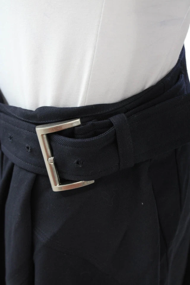 A.L.C. Saia longa plissada feminina azul escuro mistura de linho tamanho P - Imagem 3 de 4