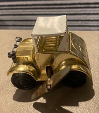 Vintage Japanese Tin Toy Car Classic Wind Up Gold Showa Era