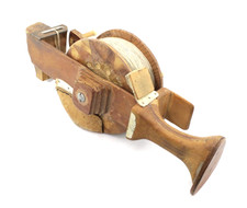 Vintage Handmade Wooden Kite Reel w/ Line/ BODY REST, 2 REEL BRAKES AWESOME