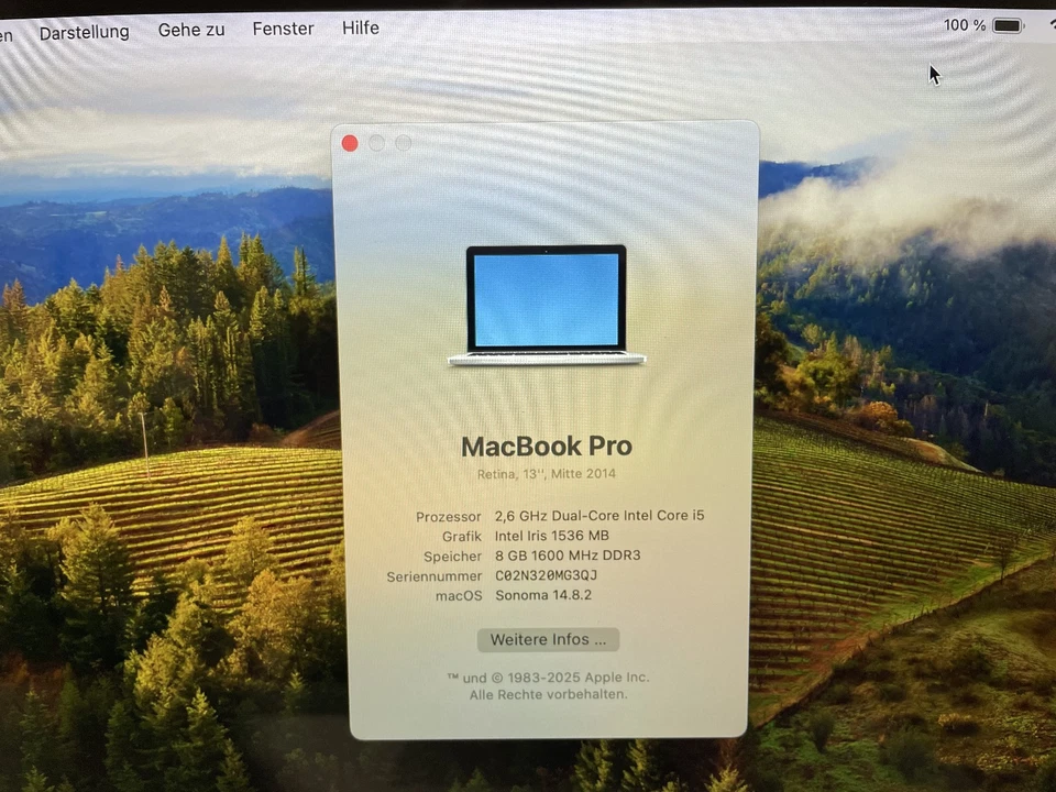 Apple MacBook Pro Retina A1502 13,3 Zoll (128GB SSD, 8 GB Ram, Intel Core i5 ) - Bild 3 von 4