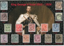 KGV KING GEORGE V NICE POSTAL USED DISPLAY OF 1912-1924 DEFINITIVE SET VFU-GU#4
