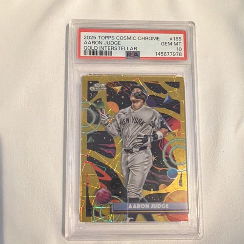 Topps 2025 Cosmic Chrome Aaron Judge Gold Interstellar /50 #185 PSA 10 Yankees