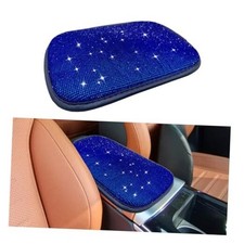 11.9'' 8.4'' Bling Car Center Console Cover, Crystal Diamond Elbow Pillow Blue