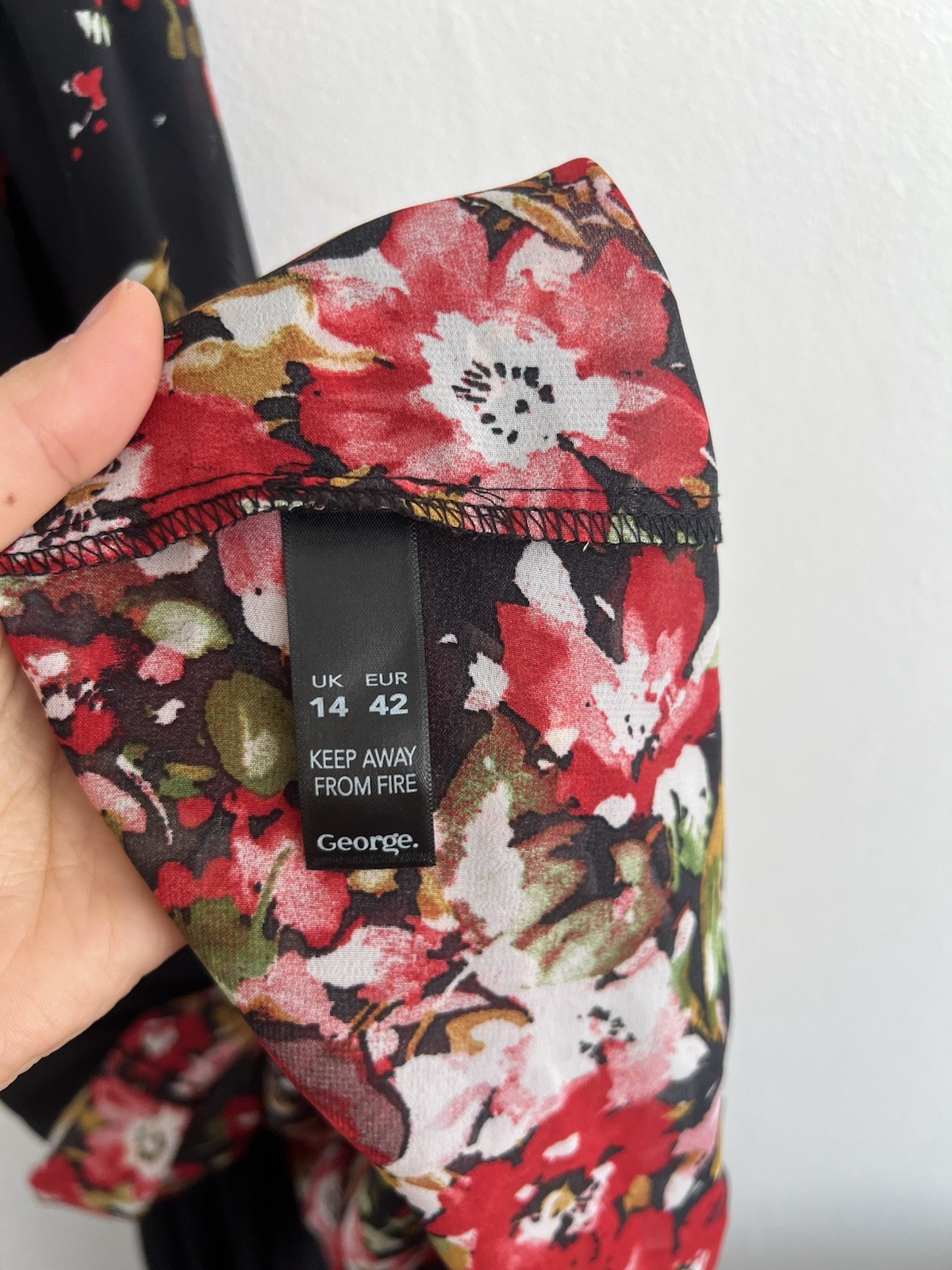 Chiffon Black Floral Maxi Chiffon Summer Dress Size 14 image 7
