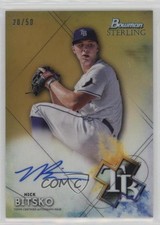 2021 Bowman Sterling Prospect Gold Refractor 20/50 Nick Bitsko Auto 04zq