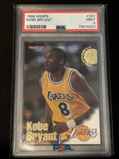 1996 Hoops Kobe Bryant PSA 9 Mint RC #281 Rookie Card. rookie card picture