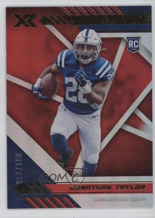 2020 Panini XR Rookie Red 61/249 Jonathan Taylor #118 9v7