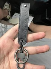 Mon Key Ring Key Chain Leather MB Men Gift BLACK #129983 US