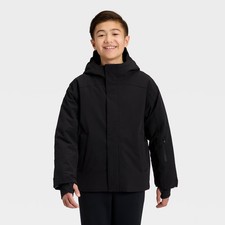 Kids' Hooded Snowsport Jacket - All In Motion Black L