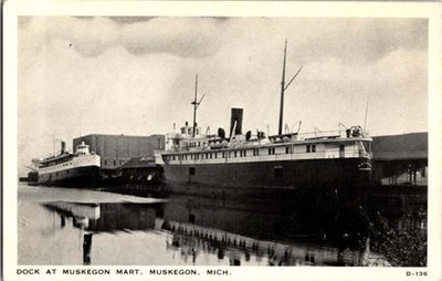 #ad Muskegon Michigan MI : BOAT SCENE m 12 BA6033 $6.40