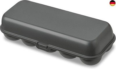 Koziol EGGS TO GO Eierbox, 10 Eier, Aufbewahrungsbox mit Clipverschluss,