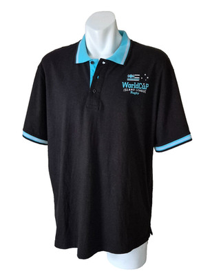 Atlas for Men Polo Shirt Gr. XL, Schwarz/Hellblau, 100 % Baumwolle
