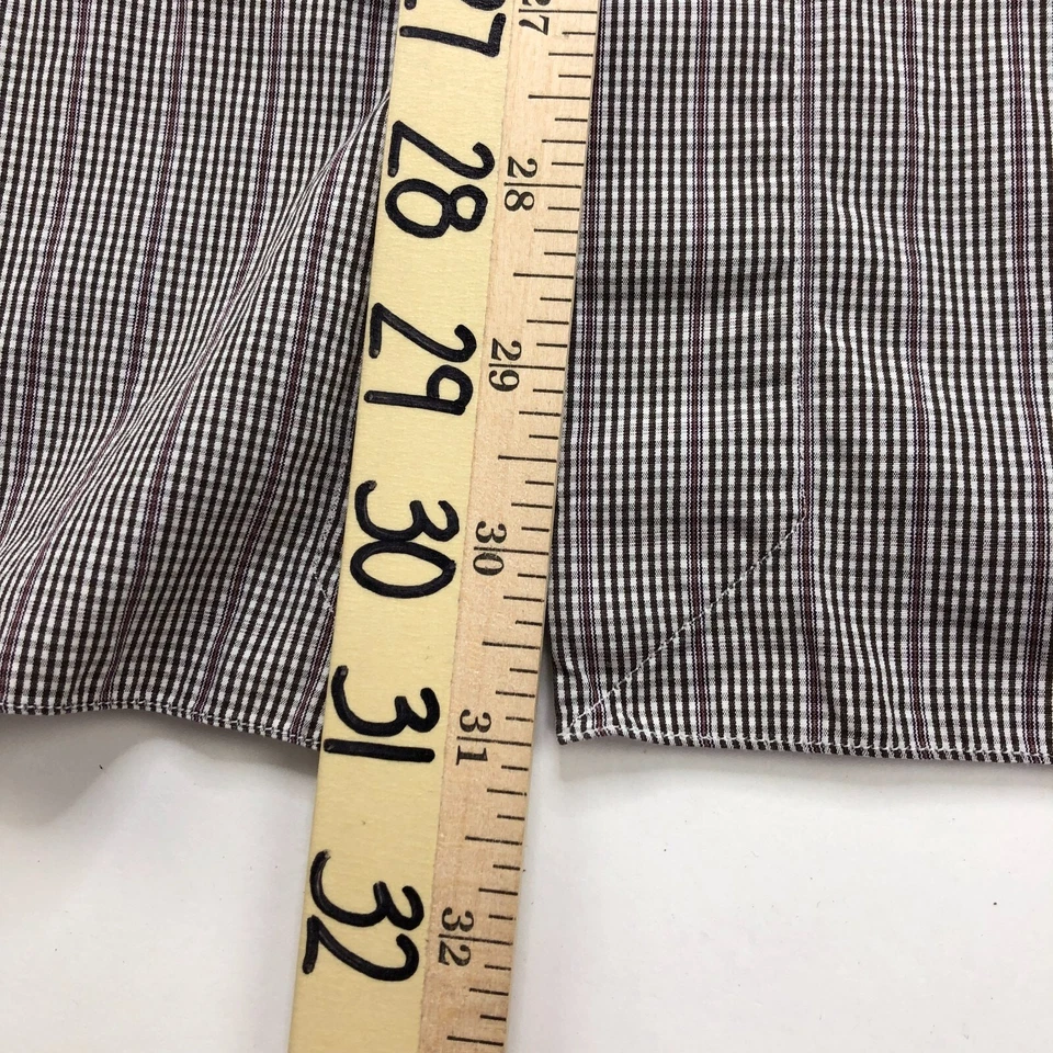 Camisa de Vestir Isaia Napoli 17/43 Cm Marrón Rojo Botón Manga Larga Algodón Poliéster Foto 4 de 4