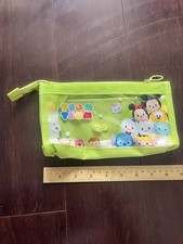 Disney Tsum Tsum Large Pencil Case New Stationery Bag Pouch Holder Green Cute