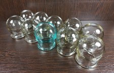 Vintage Soviet Glass Jars for Medical Vacuum Massage 10 pcs. Fireproof USSR