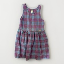 Vintage 80s 90s Jordache Plaid 100% Cotton Dress Girls Size 8 Made in USA