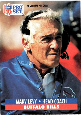#ad #ad Marv Levy 1991 Pro Set FACT Mobil #90 Buffalo Bills $1.99
